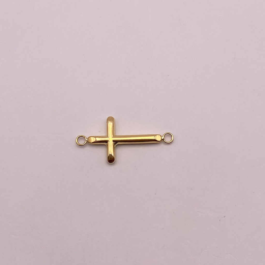 Herraje cruz lisa Oro amarillo 18k 0,55 Gr / 2,5 Cm
