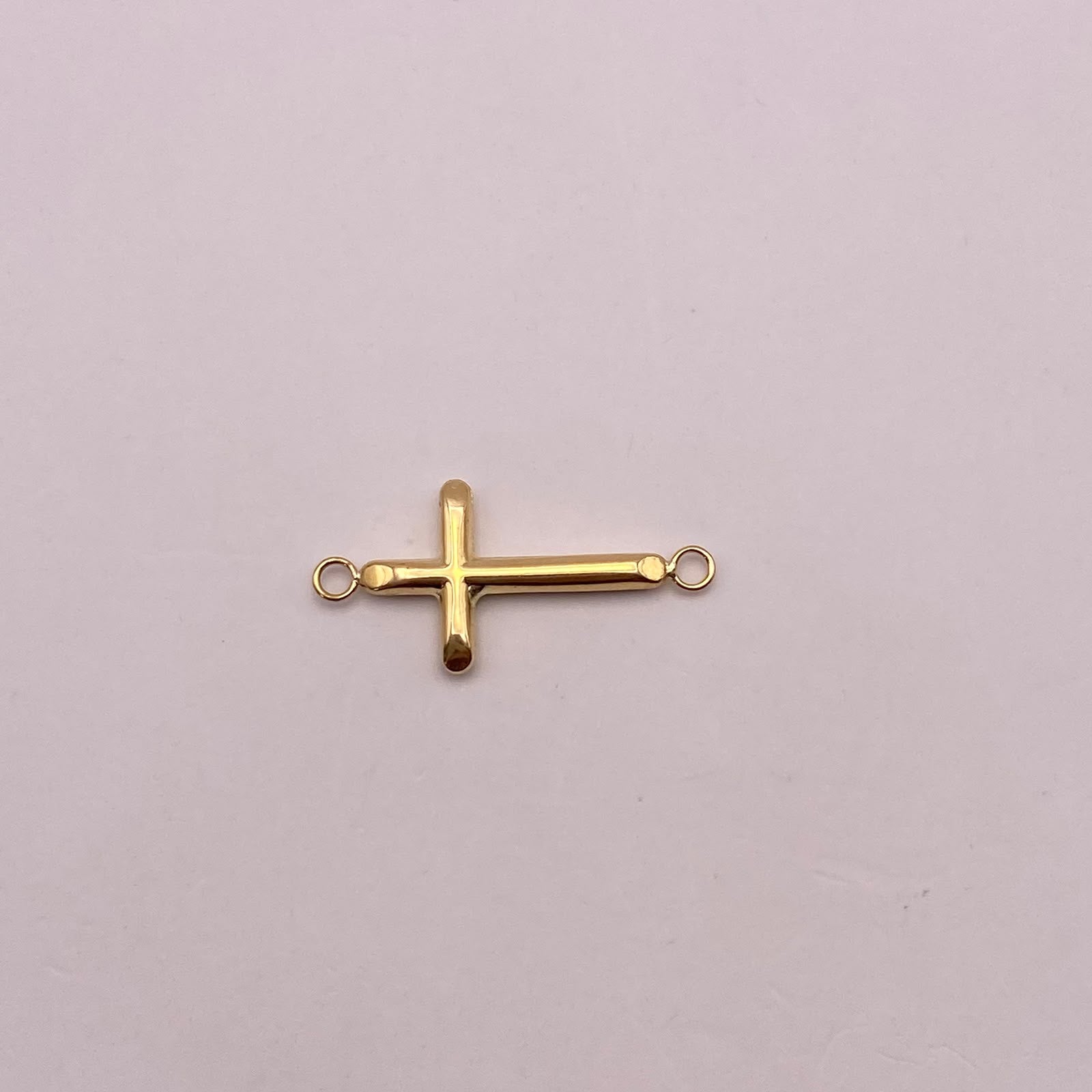 Herraje cruz lisa Oro amarillo 18k 0,52 Gr / 2,5 Cm
