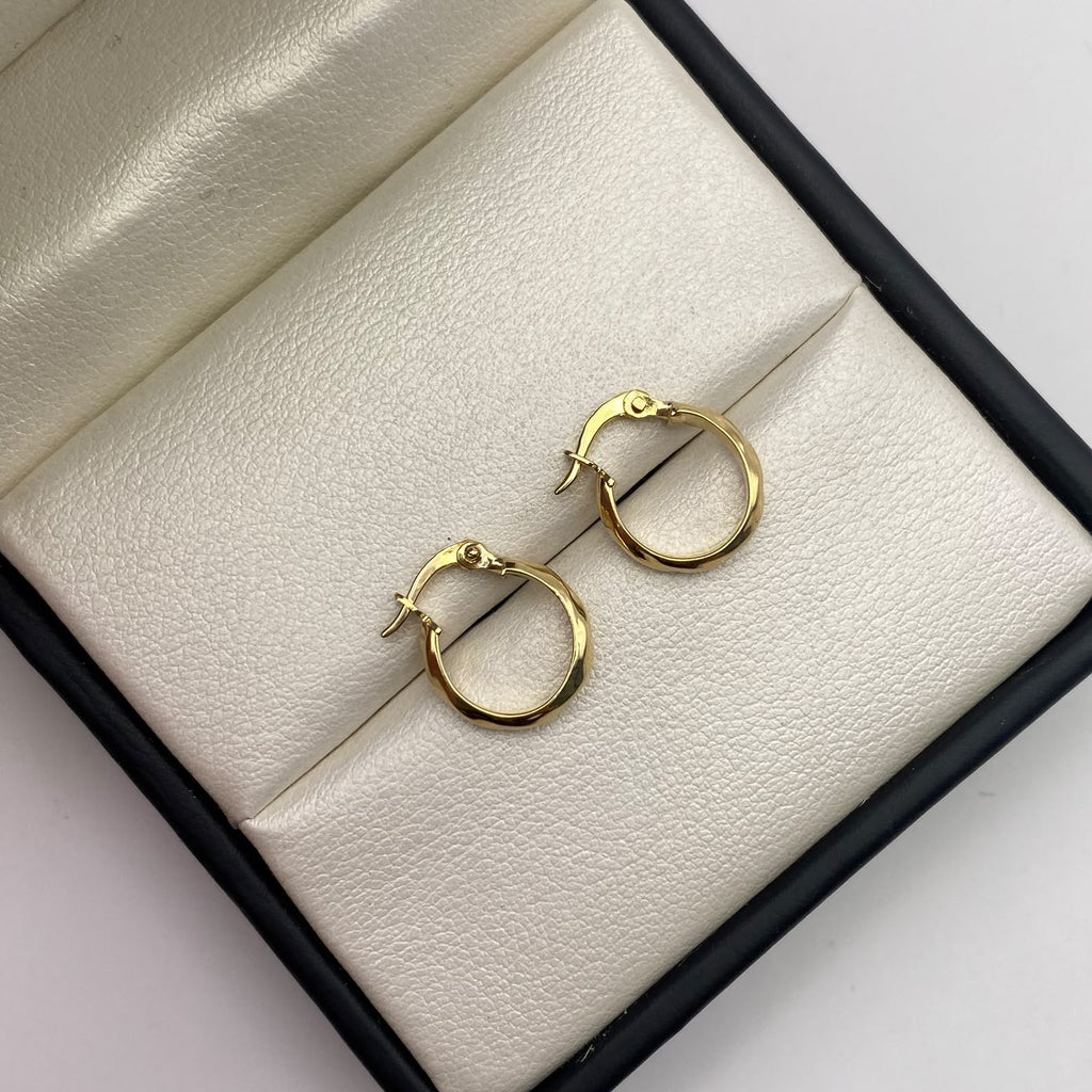 Candonga diamantada Oro amarillo 18k 0,96 Gr / 1,2 Cm