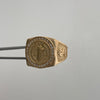 Anillo San benito circones blanco Oro amarillo 18k / Talla 9 1/4 / 13,45 Gr