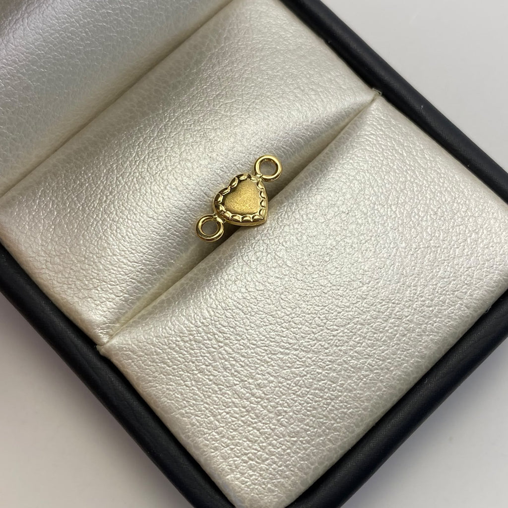 Herraje Corazon borde diamantado Oro amarillo 18k 0,25 Gr / 1,2 Cm
