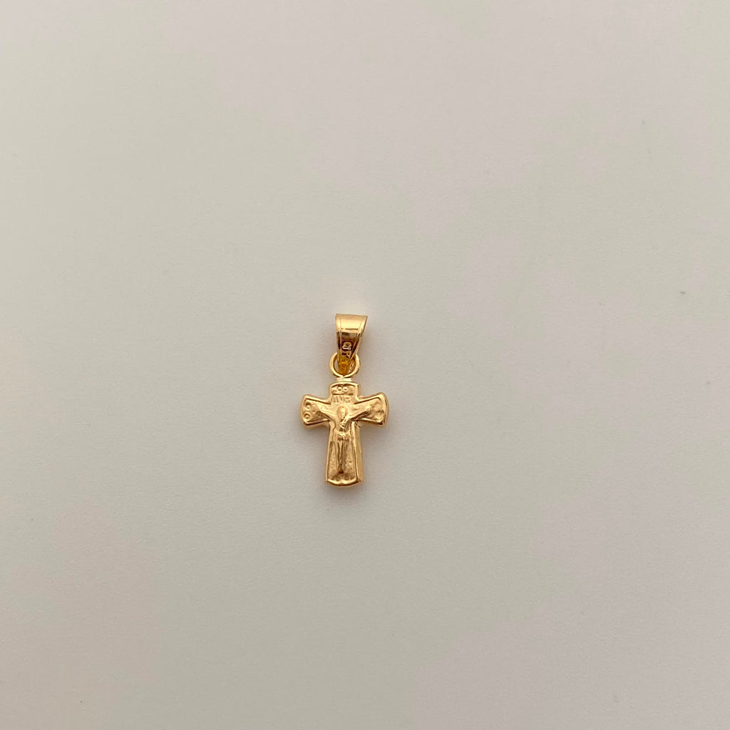 Dije Cruz Cristo Oro amarillo 18k 0,4 Gr / 8,7 mm / 1,7 Cm