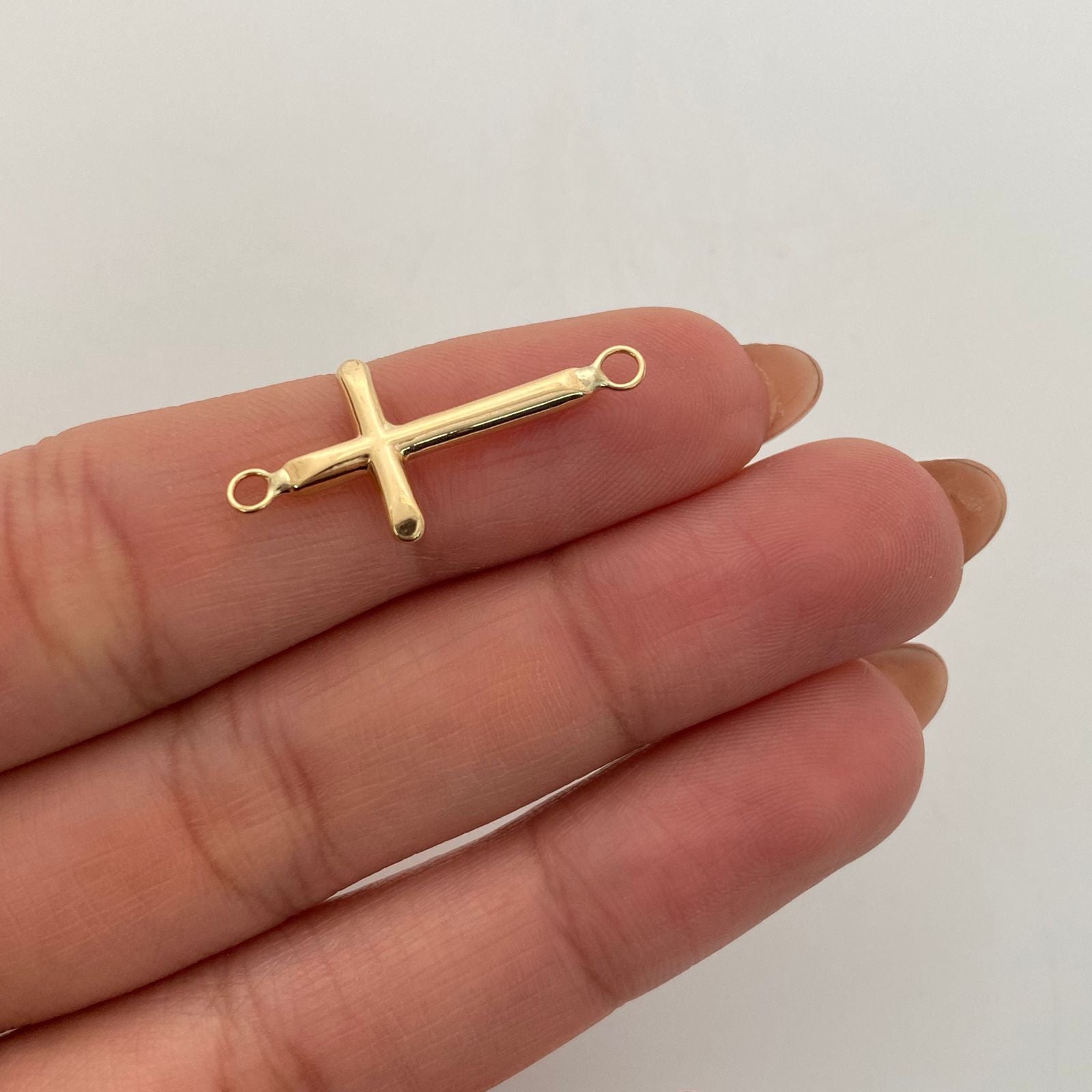 Herraje Cruz Tubular Oro amarillo 18k 0,5 Gr / 2,5 Cm