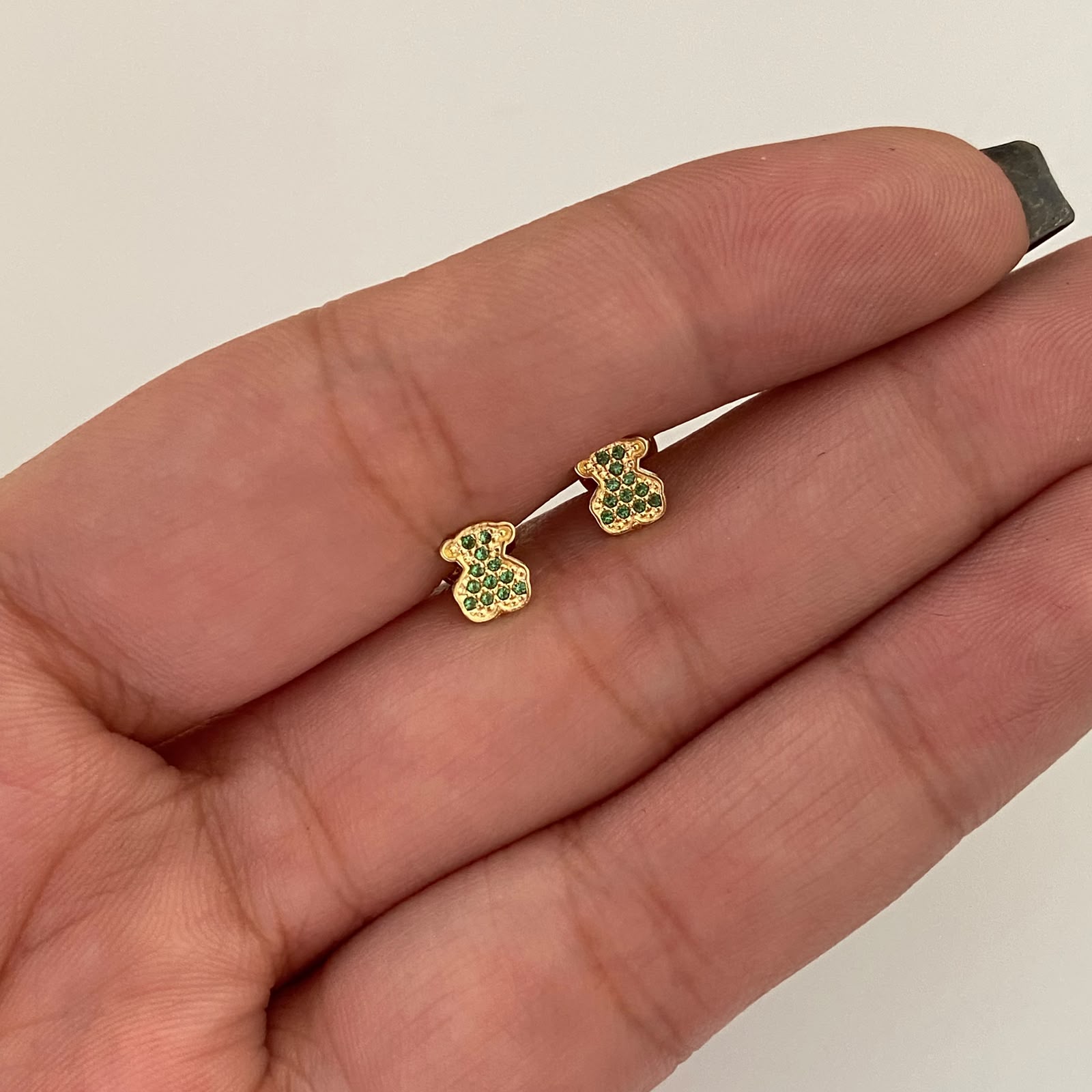 Topos Oso Th Casting Verde Oro amarillo 18k 0,75 Gr / 4,9 mm