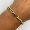 Pulso It clip eslabones circones blancos Oro amarillo 18k 6,10 Gr / 4,9 mm / 18 Cm