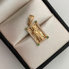Dije Rectangular Casting Verde y blanco San Judas Oro amarillo 18k 3,25 Gr / 11,6 mm / 2,6 Cm