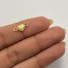 Herraje Corazon borde diamantado Oro amarillo 18k 0,25 Gr / 1,2 Cm