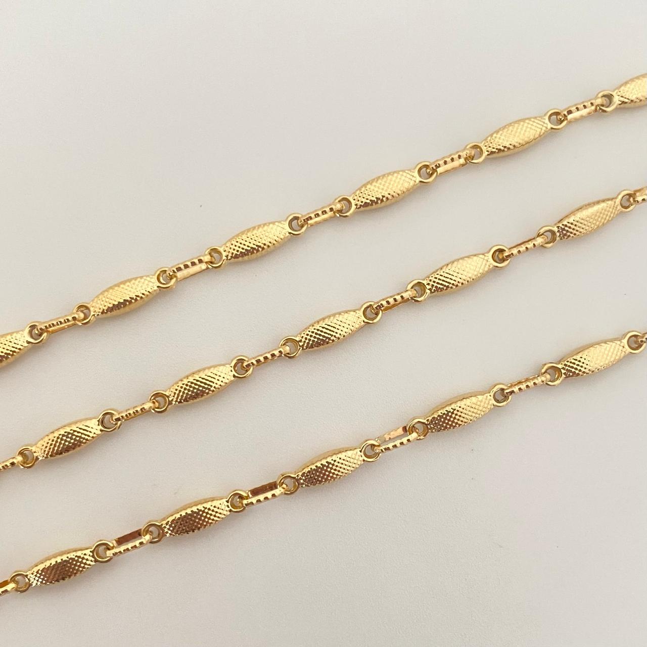 Pulso barriles diamantados Oro amarillo 18k 3,85 Gr / 3,2 mm / 21 Cm Broche 0,60