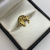Herraje Herradura y caballo circones negros Oro amarillo 18k 1,85 Gr / 1,7 Cm