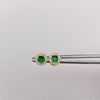 Topos circulo circones blancos y verde Oro amarillo 18k 0,95 Gr / 6,25 mm
