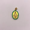 Dije It Virgen milagrosa 29 esmeraldas 1.5mm (PORFABRICACION) Oro amarillo 18k 5,4 Gr / 14,1 mm / 2,6 Cm