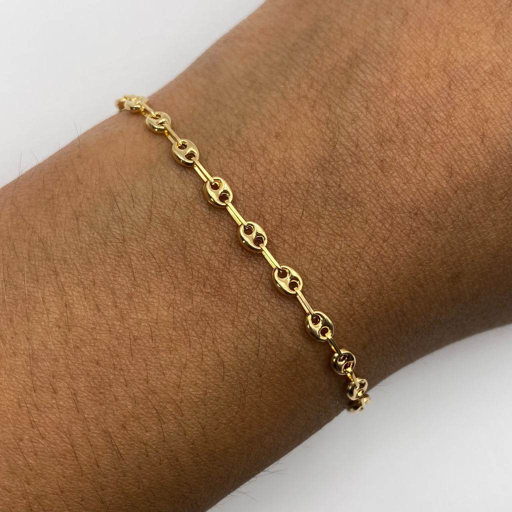 Tobillera baby gc Oro amarillo 18k 3,00 Gr / 3,4 mm / 26 Cm Broche 0,40
