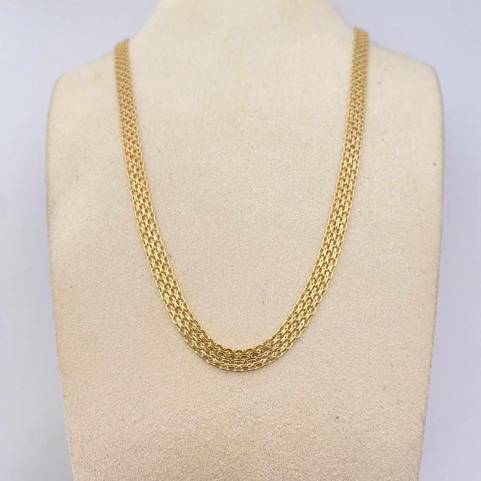 Cadena It china doble carril Oro amarillo 18k +1 / 7,45 Gr / 4,7 mm / 60 Cm