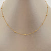 Cadena aro seguido con balines Oro amarillo 18k +1 / 1,3 Gr / 1,7 mm / 50 Cm