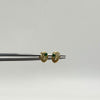 Topos grano cafe circón verde Oro amarillo 18k 0,55 Gr / 4,4 mm