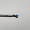 Topos Circon Azul Turquesa Oro amarillo 18k 0,45 Gr / 3 mm