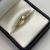 Anillo Solitario verde y blanco Oro amarillo 18k / Talla 7 / 1,1 Gr / 2 mm