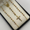 Rosario diamantado cristo especial Tres oros 11,20 Gr / 4 mm / 60 Cm Broche 0,60