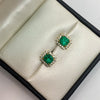 Topos Esmeralda y moissanitas Oro amarillo 18k 4,5 Gr / 10,5 mm