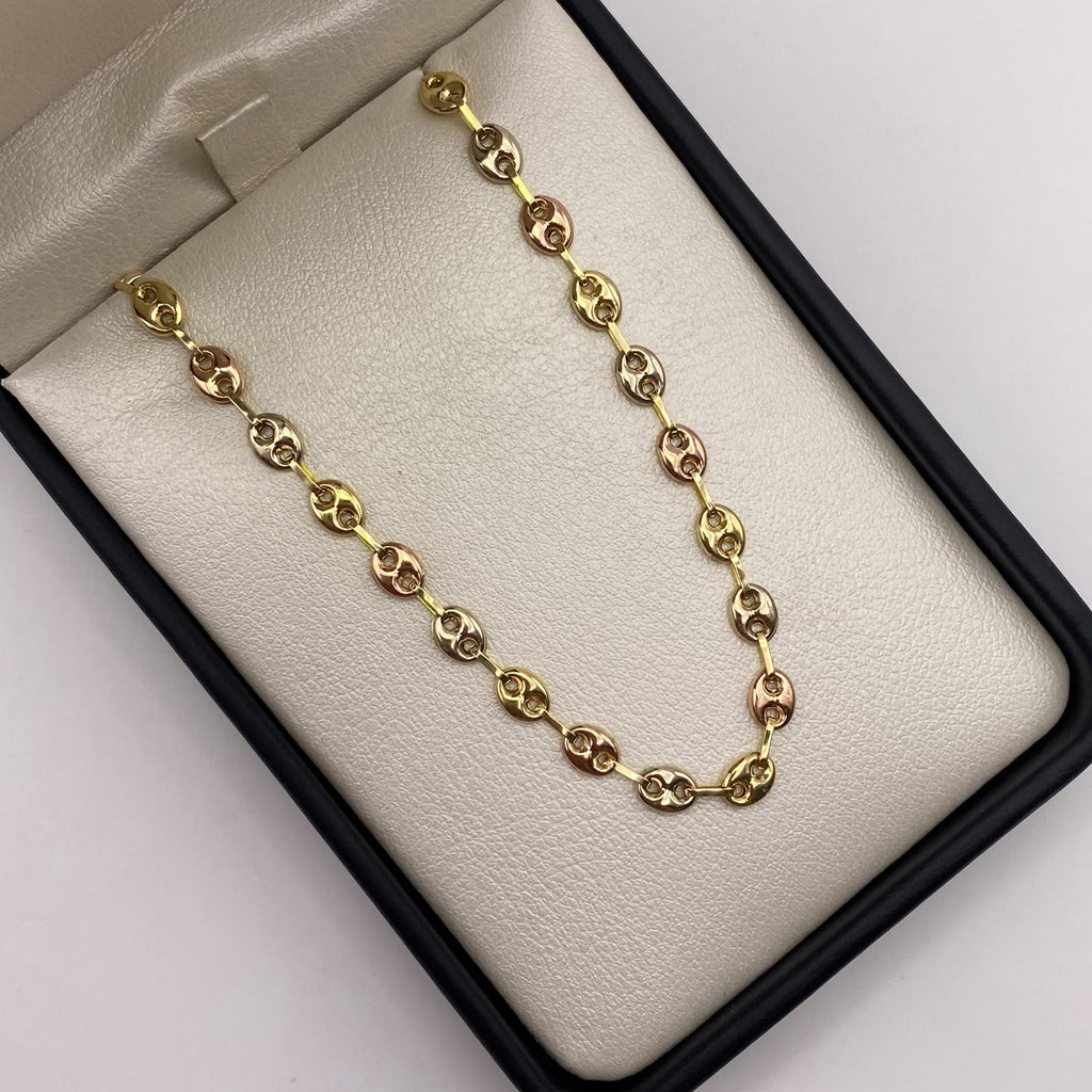 Pulso Gc liso Tres oros 18k 3,25 Gr / 4,5 mm / 19,4 Cm Broche 0,40