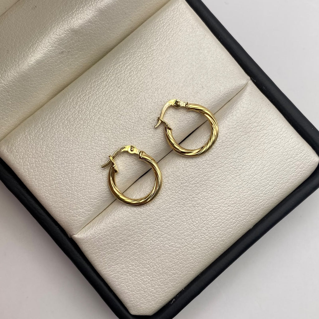 Candonga entorchado lineal Oro amarillo 18k 1,03 Gr / 1,5 Cm