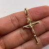 Dije cruz cristo tubular  Oro amarillo 1,3 Gr / 3,5 Cm