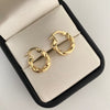 Candonga melcocha lisa y diamantada Oro amarillo 18k 1,4 Gr / 1,5 Cm