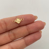 Herraje Trebol Diamantado Oro amarillo 18k 0,8 Gr / 1,1 Cm