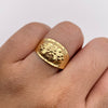 Anillo Troquel flores Oro amarillo 18k / Talla 9 / 1,95 Gr / 4,6 mm