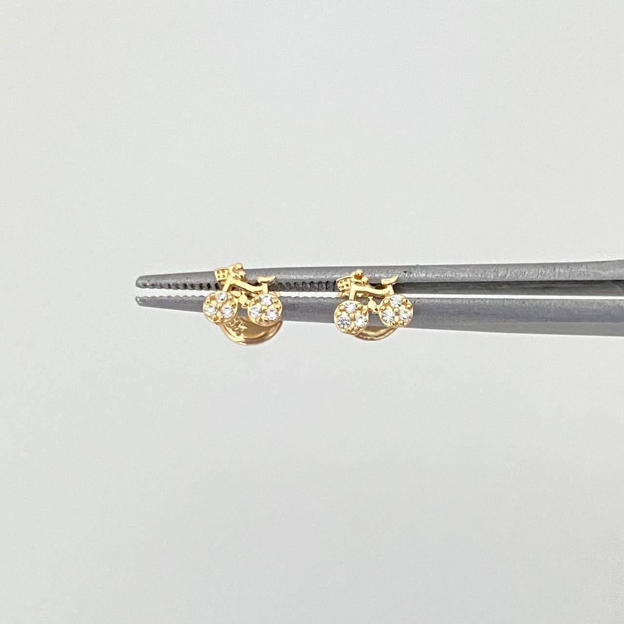 Topos bicicleta casting blanco Oro amarillo 18k 0,65 Gr / 5,9 mm