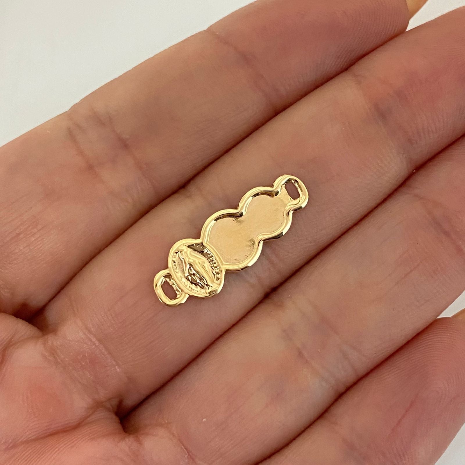 Herraje placa nube con virgen milagrosa  Oro amarillo 18k 0,3 Gr / 2,1 Cm