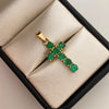 Dije Cruz Esmeralda 1.33 puntos Oro amarillo 18k 2,8 Gr / 12,3 mm / 3 Cm