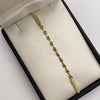 Pulsera tejida Eslabones Gc hilo beige Oro amarillo y Oro blanco 18k 0,5 Gr