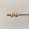 Topos Nudo Circon Blanco Tres oros 18k 0,95 Gr / 8,4 mm