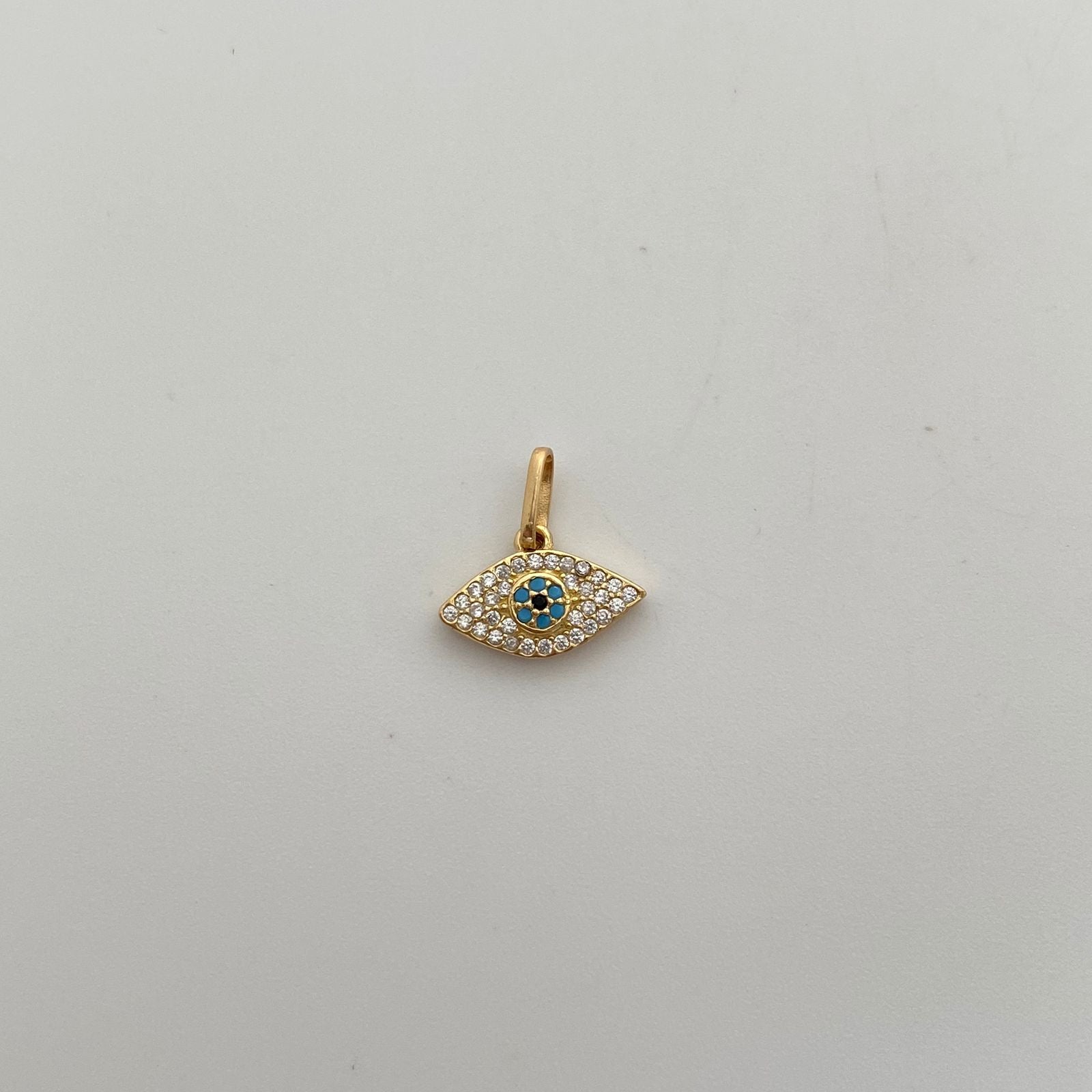 Dije Ojo Turco Oro amarillo 18k 1,1 Gr / 13,5 mm / 1,4 Cm