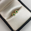Topos Circulo rededor blanco y centro verde Oro amarillo 18k 0,75 Gr / 5,4 mm