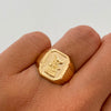 Anillo Troquel San Miguel Arcangel Oro amarillo 18k / Talla 9 1/2 / 3,2 Gr / 4 mm
