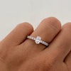 Anillo Solitario circones Oro blanco 18k / Talla 7 / 3,5 Gr