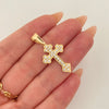 Dije cruz circones blancos punta de flecha  Oro amarillo 18k 2,4 Gr / 7,2 mm / 3,5 Cm