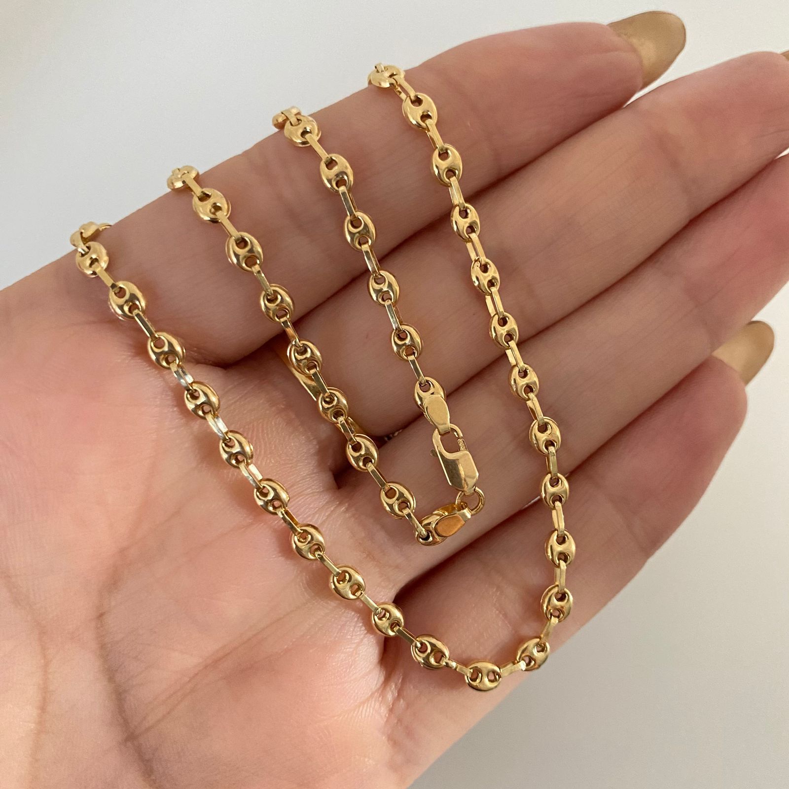 Cadena baby gc Oro amarillo 18k 6,10 Gr / 3,2 mm / 62 Cm Broche 0,30