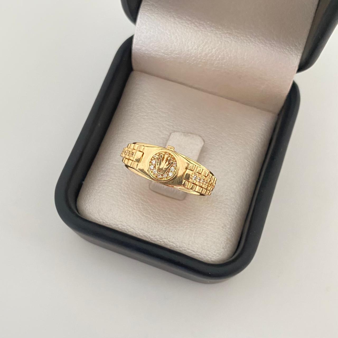 Anillo corona rx borde casting Oro amarillo 18k / Talla 9 1/4 / 5,35 Gr