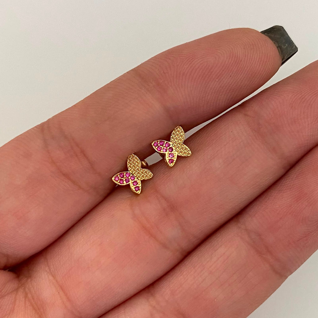 Topos Mariposa Casting Rojo Oro amarillo 18k 0,85 Gr / 6,3 mm