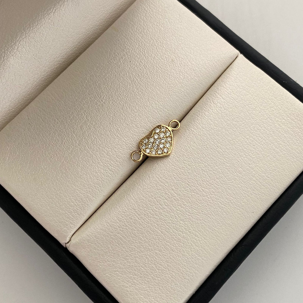 Herraje Coraazon Casting Blanco Oro amarillo 18k 0,6 Gr / 1,4 Cm