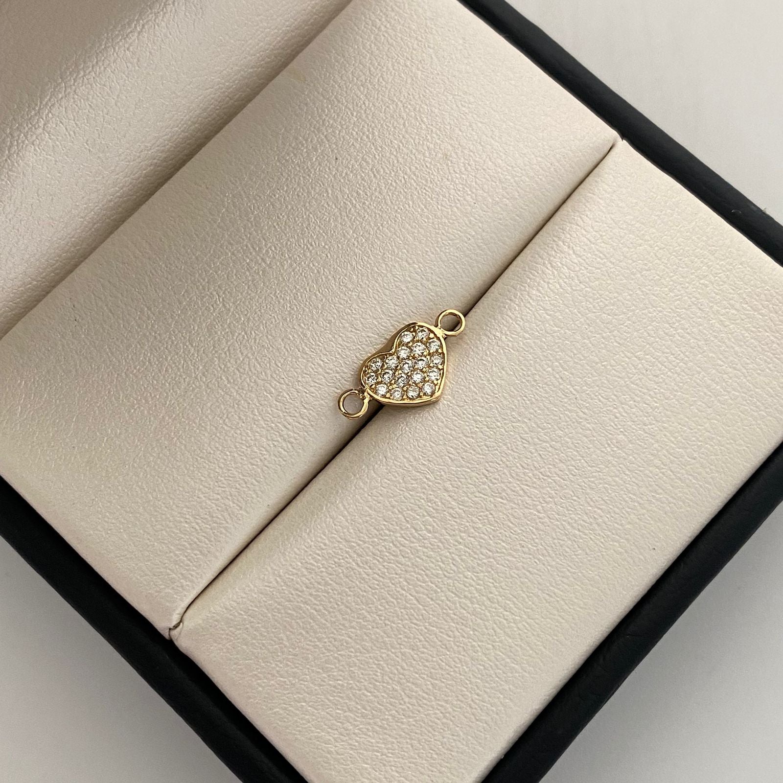 Herraje Coraazon Casting Blanco Oro amarillo 18k 0,6 Gr / 1,4 Cm