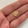 Herraje Letra C Diamantada Oro amarillo 18k 0,5 Gr / 1,1 Cm