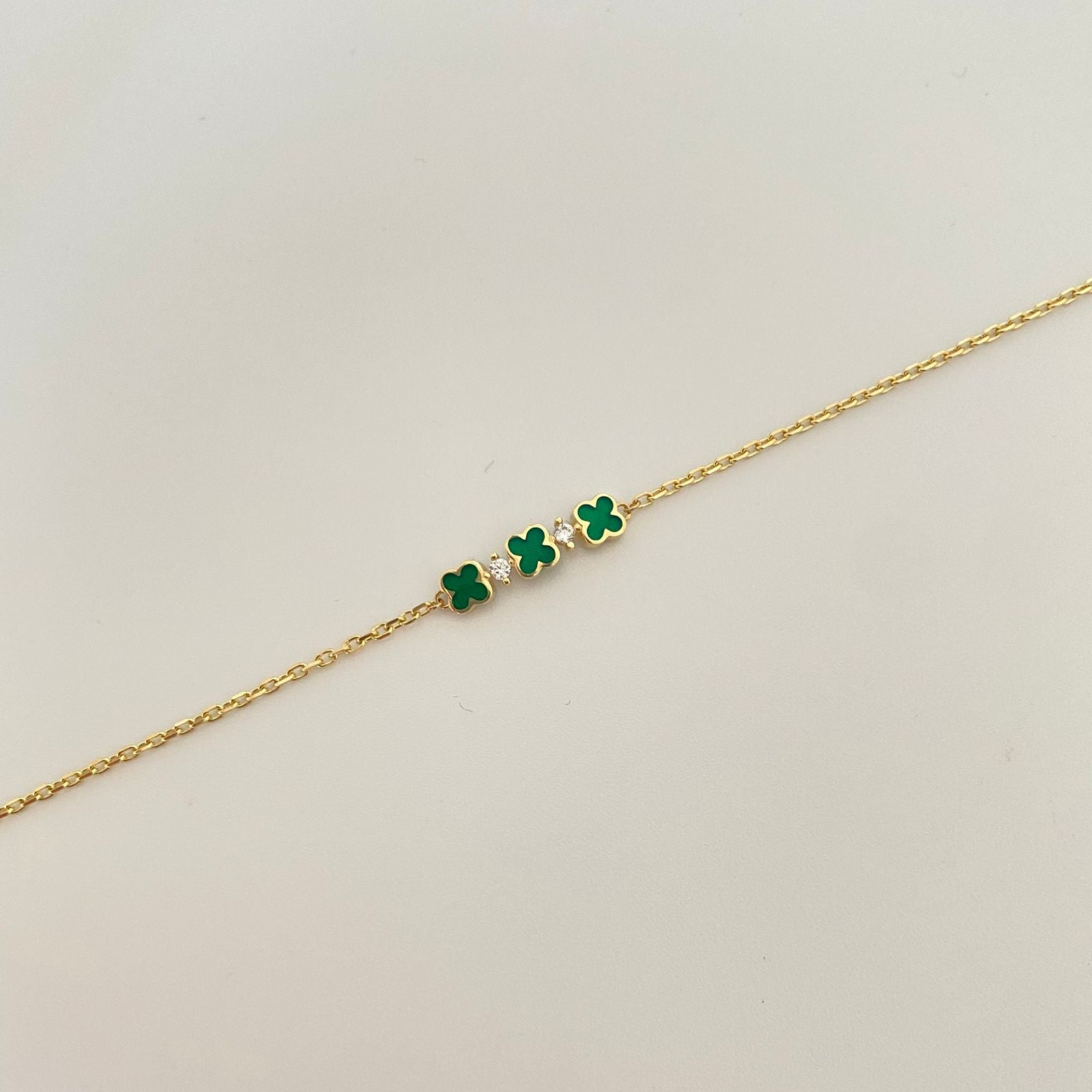 Pulso It herraje trio trebol y casting Oro amarillo 18k +4 / 1,95 Gr / 18 Cm