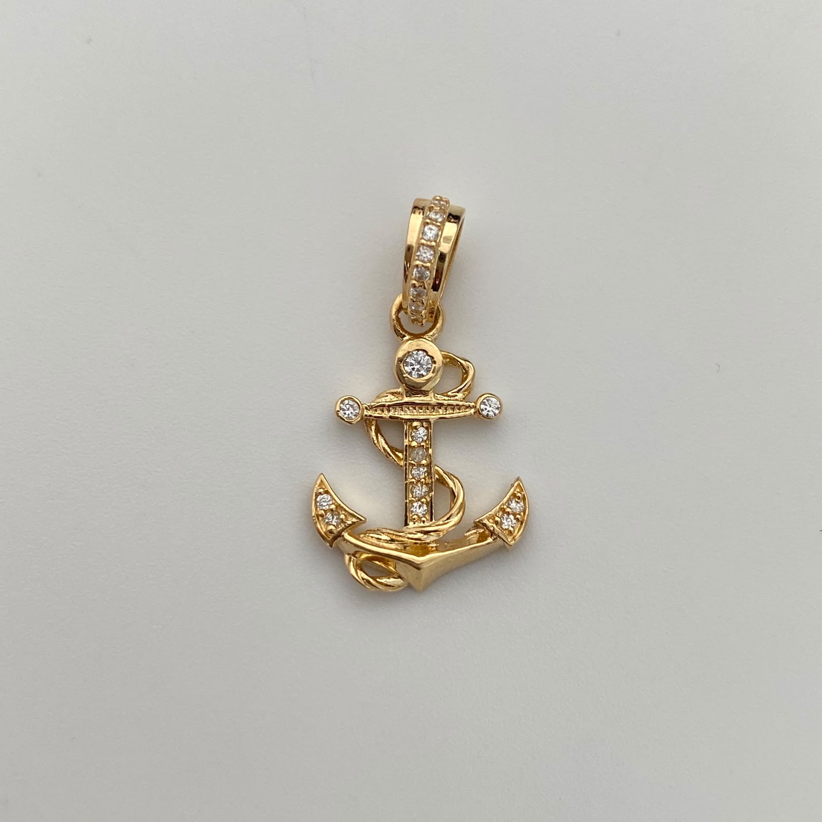 Dije Ancla Casting Blanco Oro amarillo 18k 1,7 Gr / 13,5 mm / 2,5 Cm