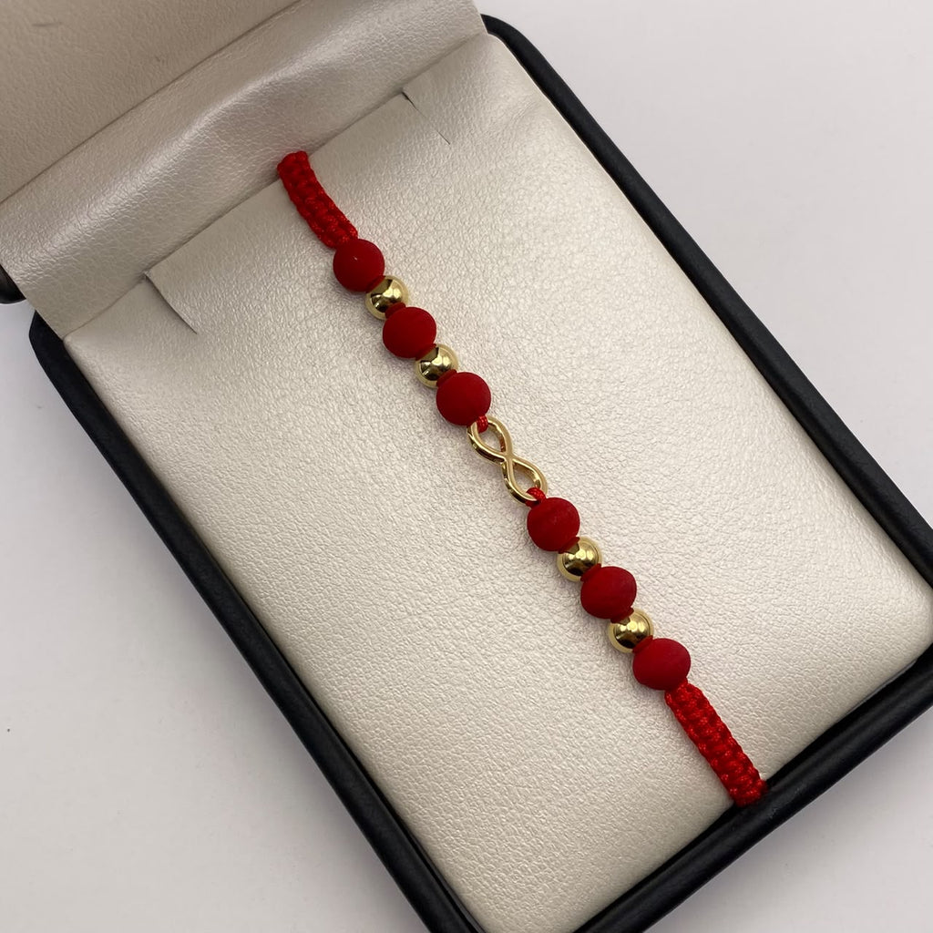 Pulsera tejida Herraje infinito bolas lisas 5mm Oro amarillo 18k 0,95 Gr