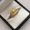Anillo 15 Circones  blancos Oro amarillo 18k / Talla 6 1/2 / 3,52 Gr