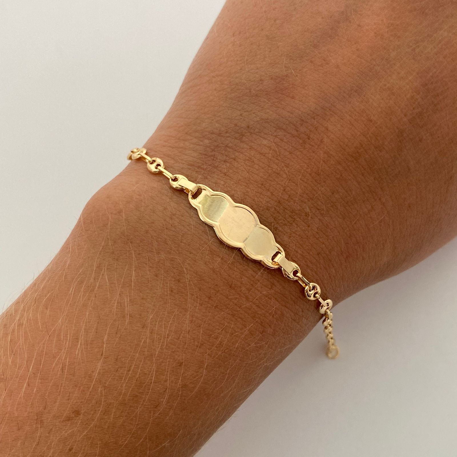 Pulso bebé Placa Nube Gc Oro amarillo 18k 1,90 Gr / 3,1 mm / 15,5 Cm Broche 0,15